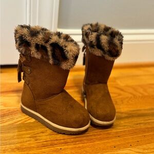 Toddler Baby Girls size 7T Leopard Print Winter Boots